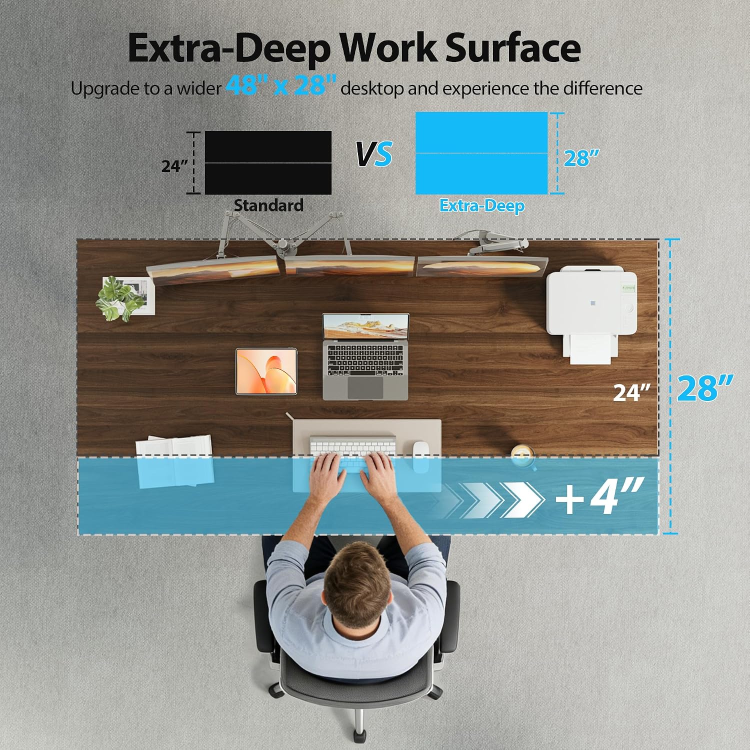 Electric Standing Desk, 55 x 2 - Home Office Work Table review and price