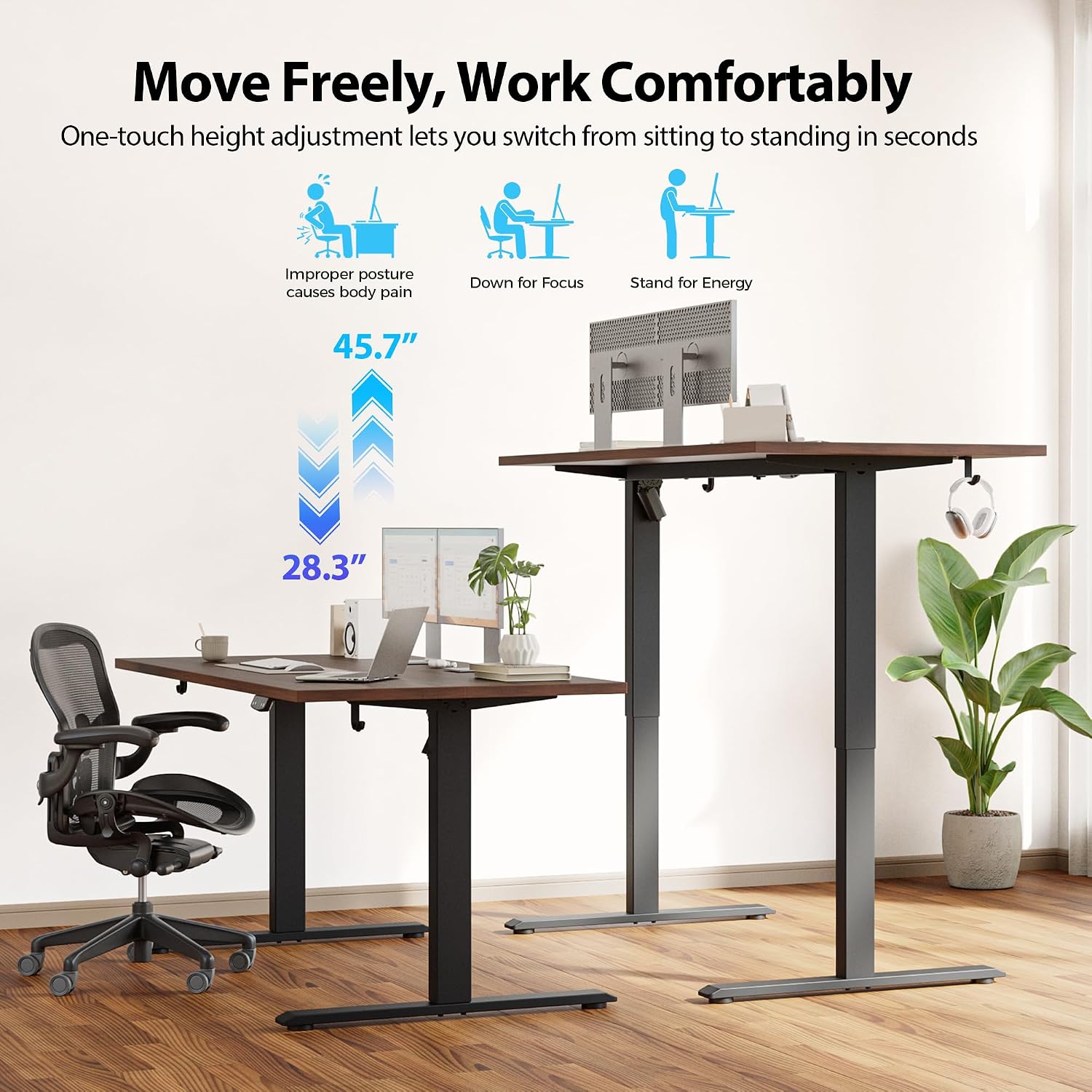 Electric Standing Desk, 55 x 2 - Home Office Work Table review and price