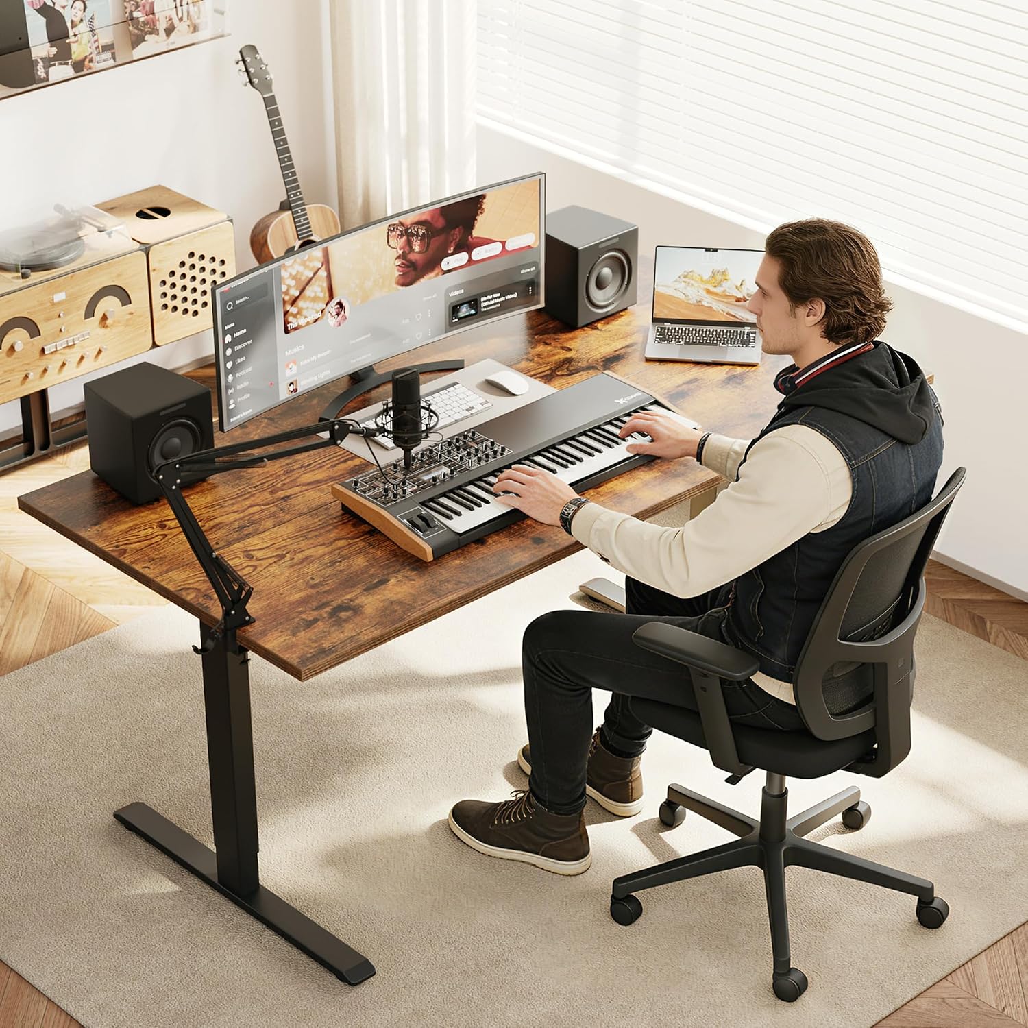 Electric Standing Desk, 55 x 2 - Home Office Work Table review and price