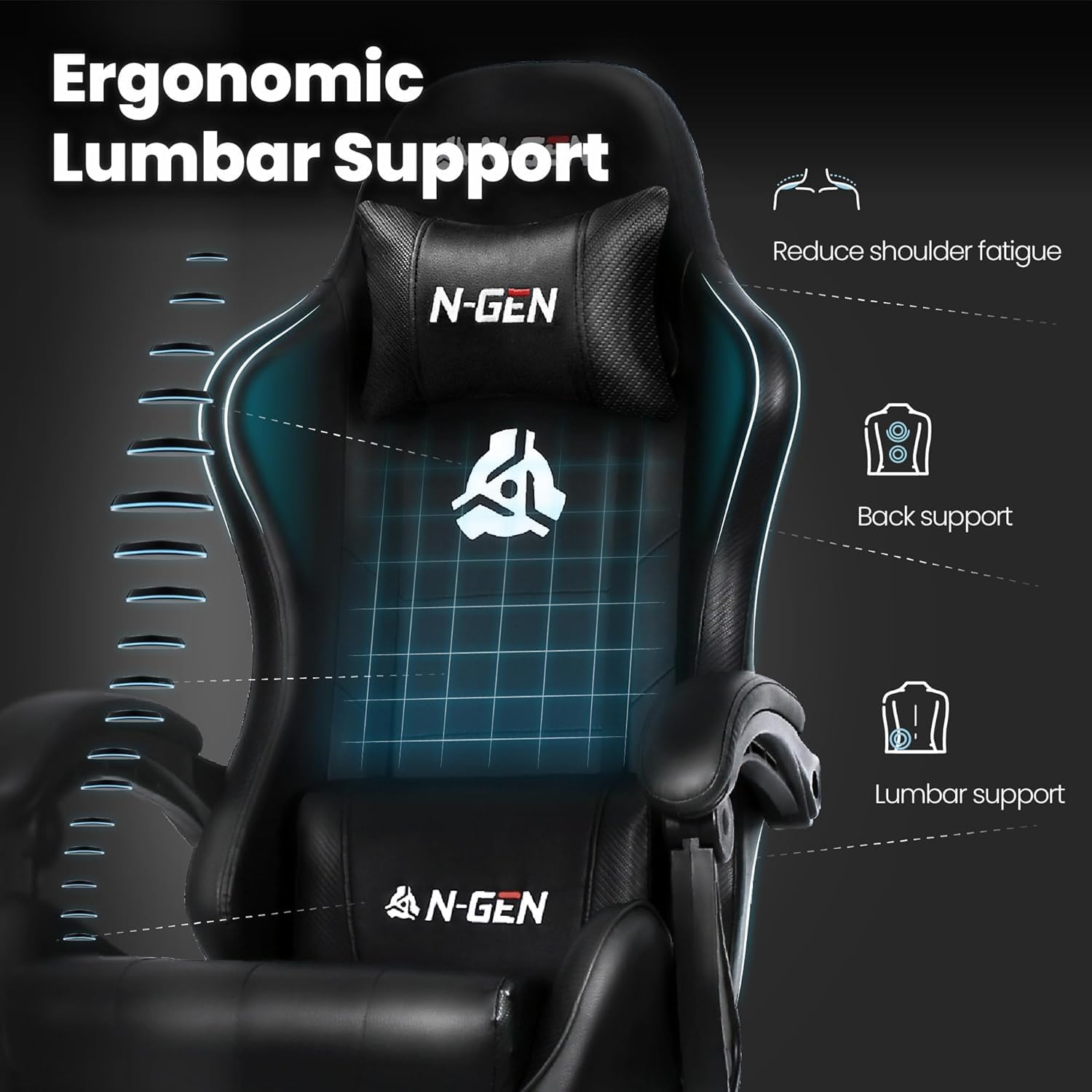 Gaming Chair with Footrest Lum - Ergonomic Office Chair review and price