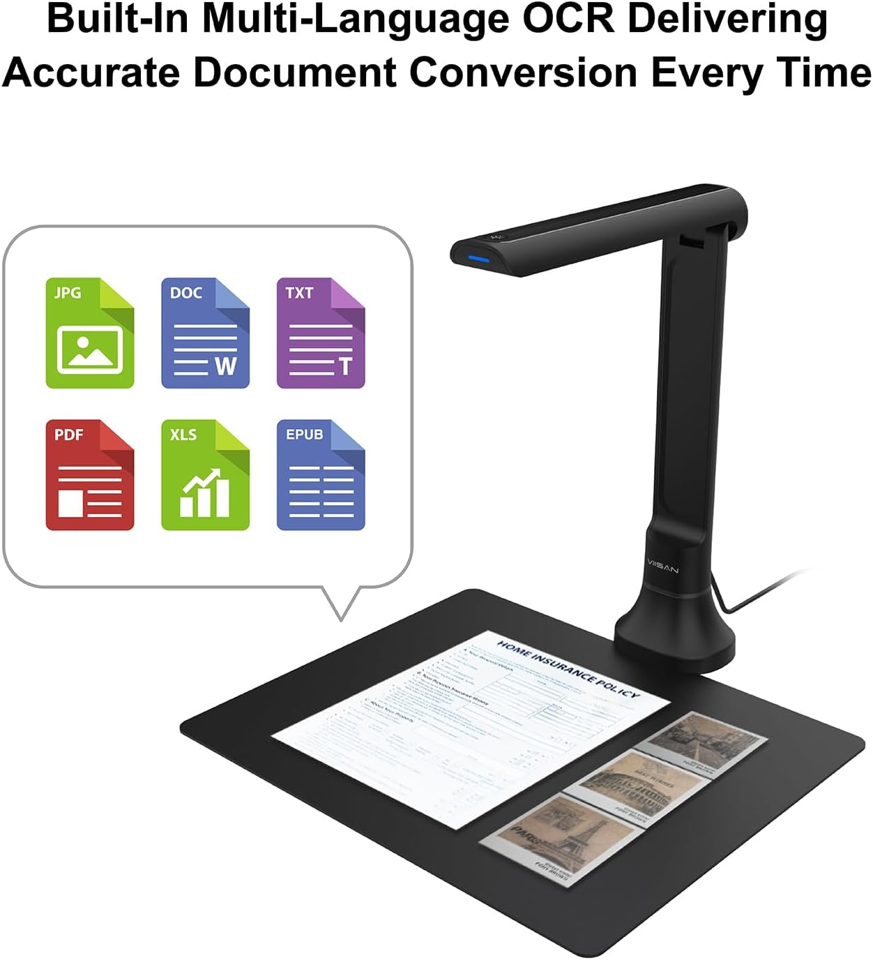 VIISAN DB8401 16MP Document Ca - Document Scanner Portable review and price