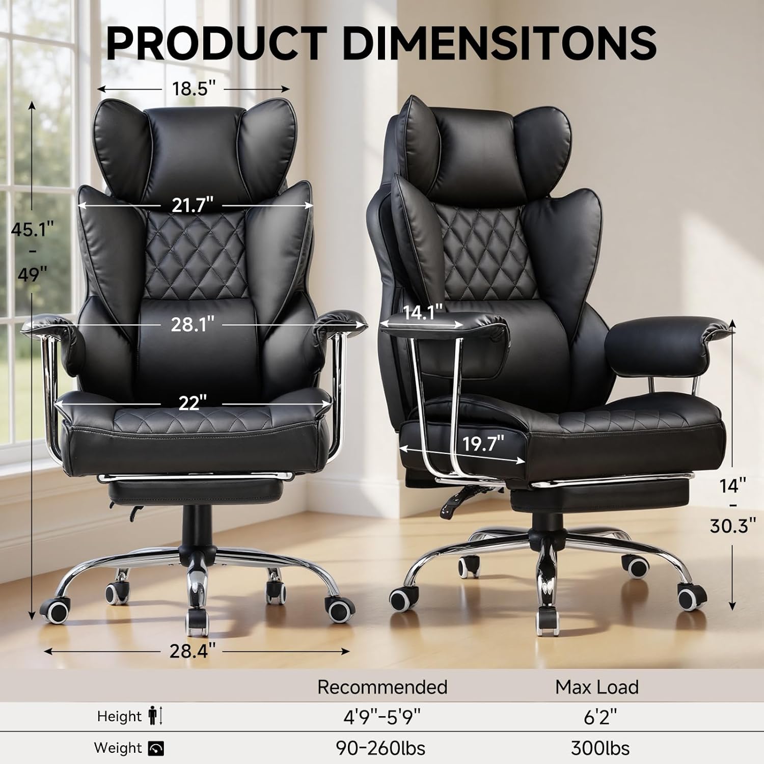 Big and Tall Office Chair with - Ergonomic Office Chair review and price